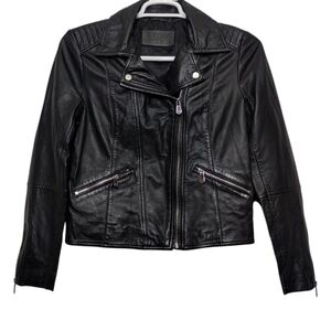 Velez Leather Jacket Women's L Classic Moto Full Zip Grunge